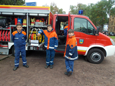 Unterstützung durch die Feuerwehr Diemitz beim Erntedankfest 2017 in Mötzlich